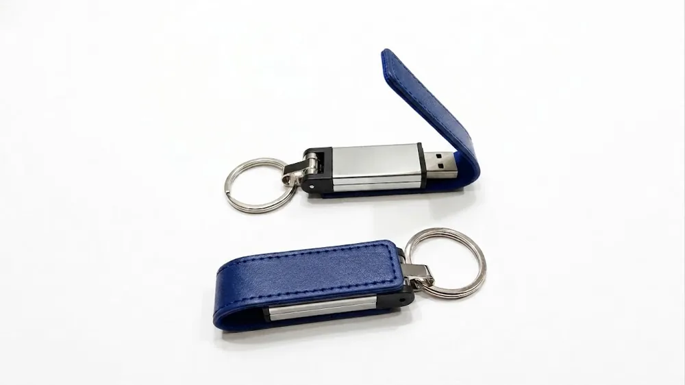 Leather Magnet USB Blue